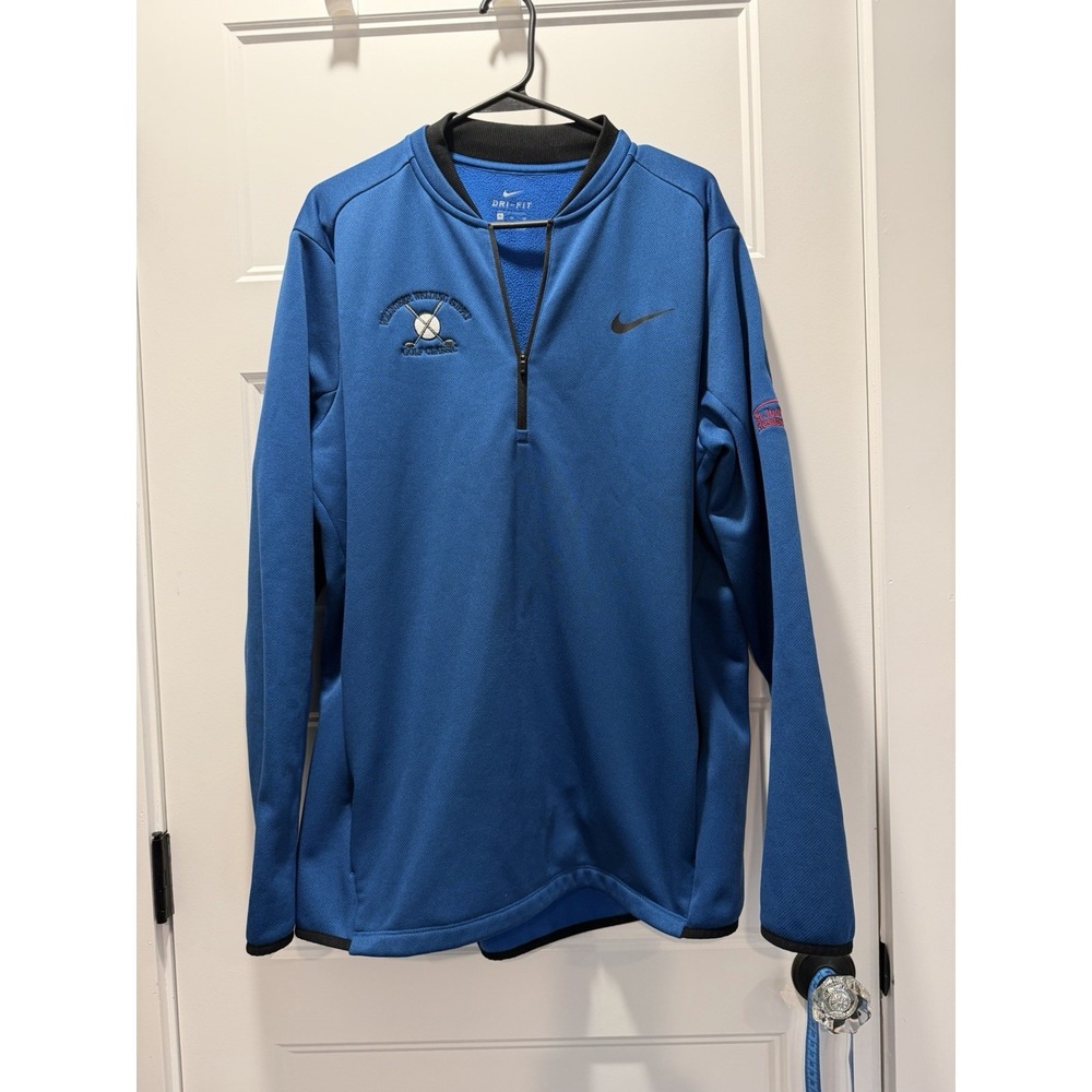 Nike Dri-FIT Men's XL Blue 1/4 Zip Mock Neck Long Sleeve Pullover
